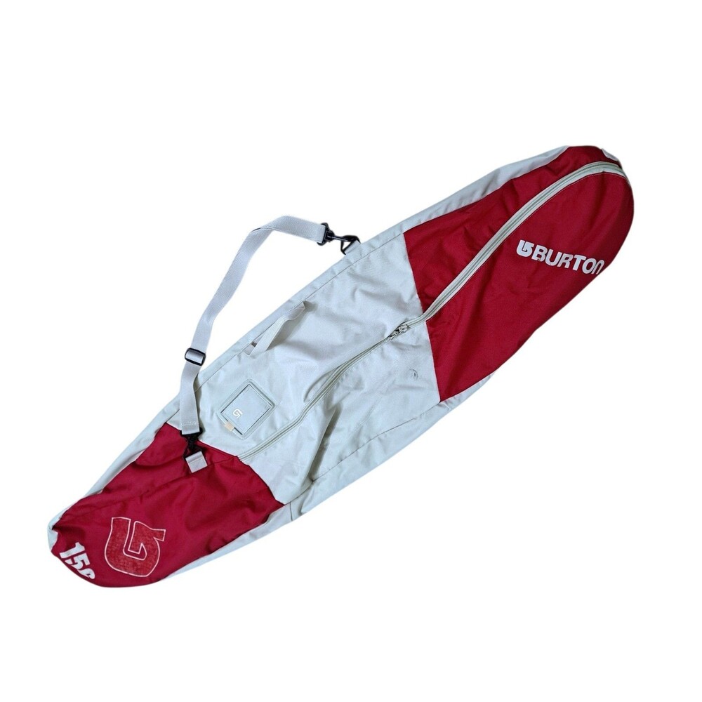 Burton 156 Snowboard Bag Travel Case Gray Red Strap Carry Cover 59” x 15”